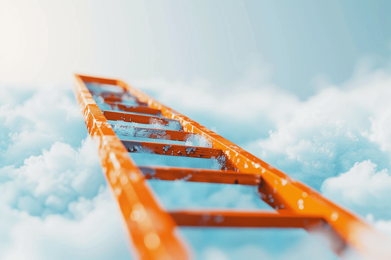 Spyze Ladder To The Heaven 3d Illustration Light Indigo And Ora C763a61a 6fc1 431a 96f1 806452fa3744